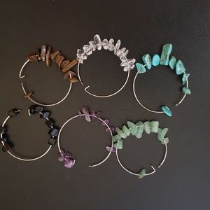 Crystal / Gem Wine Charms Set of 6. Handmade in Colorado